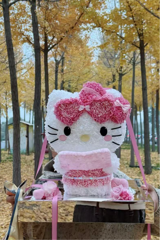Kitty ❤️ Studying 📖 Kitty Reading Books Preserved Flowers Box 🇸🇬SG In stock