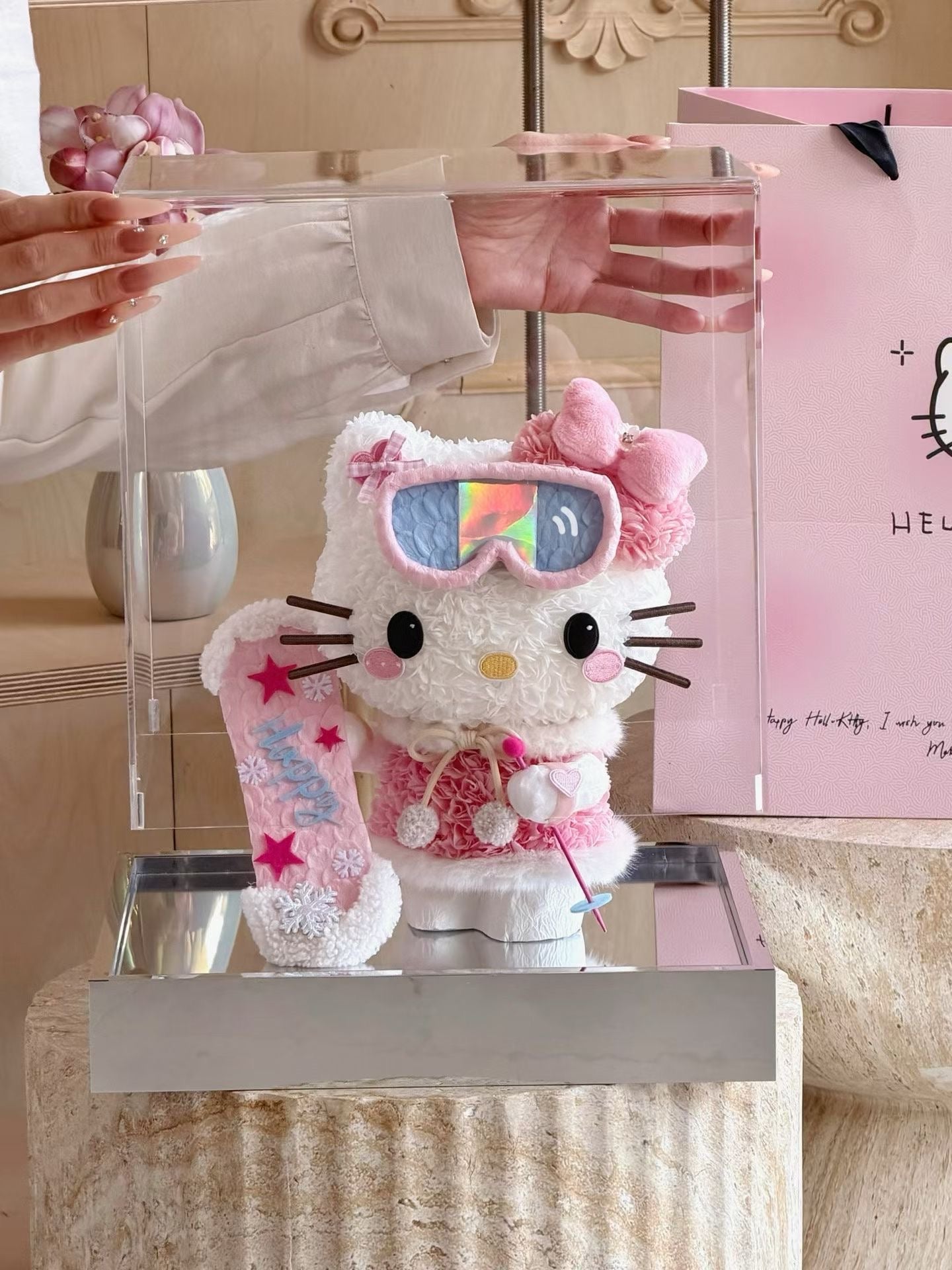 Ski Kitty Preserved Flowers Box 🌈