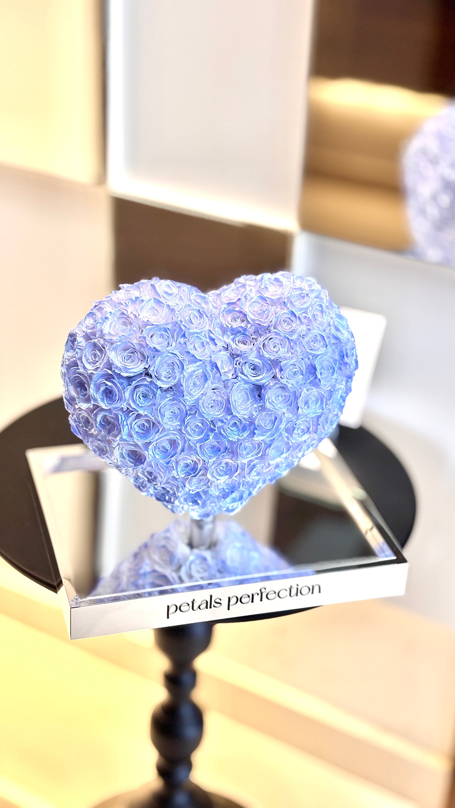 Ice blue 🩵3D Love Heart Shaped Preserved Roses Box 🇸🇬 SG In Stock