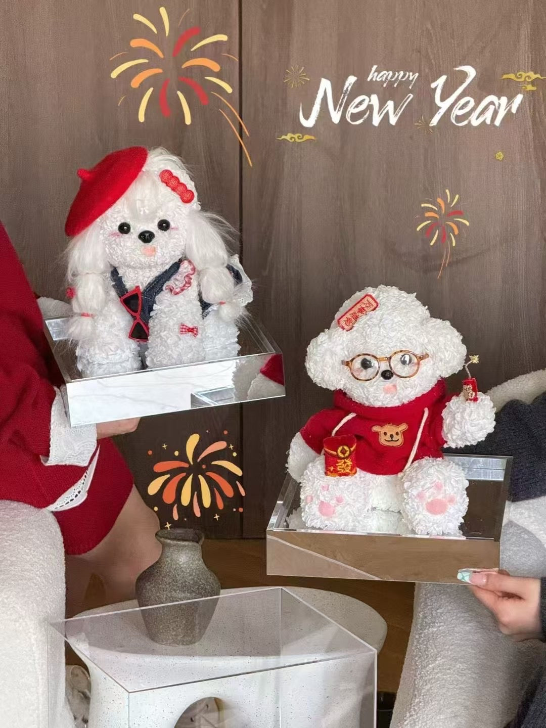 Red Hat ❤️ New Year Puppy Love Preserved Flowers Box 🇸🇬 SG In stock