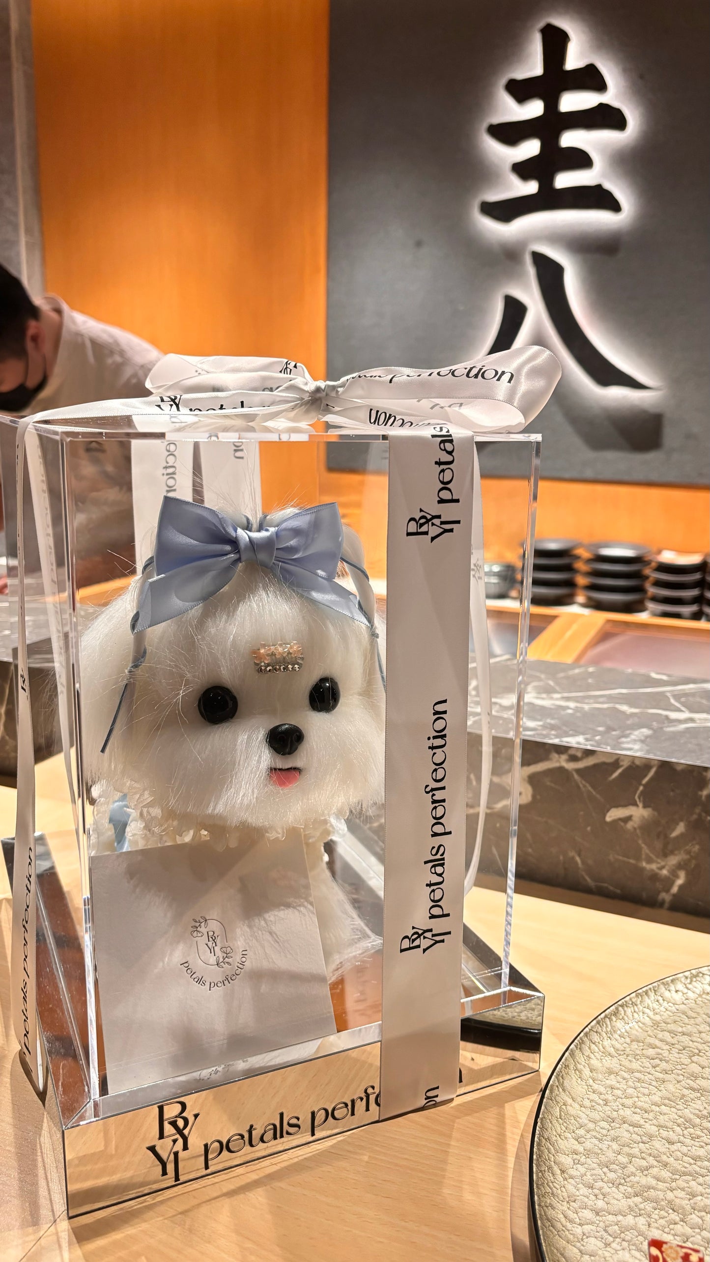 Puppy Love 🐶 Preserved Flowers Gift Box 🩵 SG In stock 🇸🇬