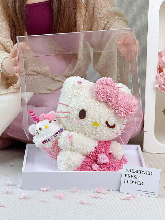 Kitty & Her Milk Tea Preserved Flowers Box