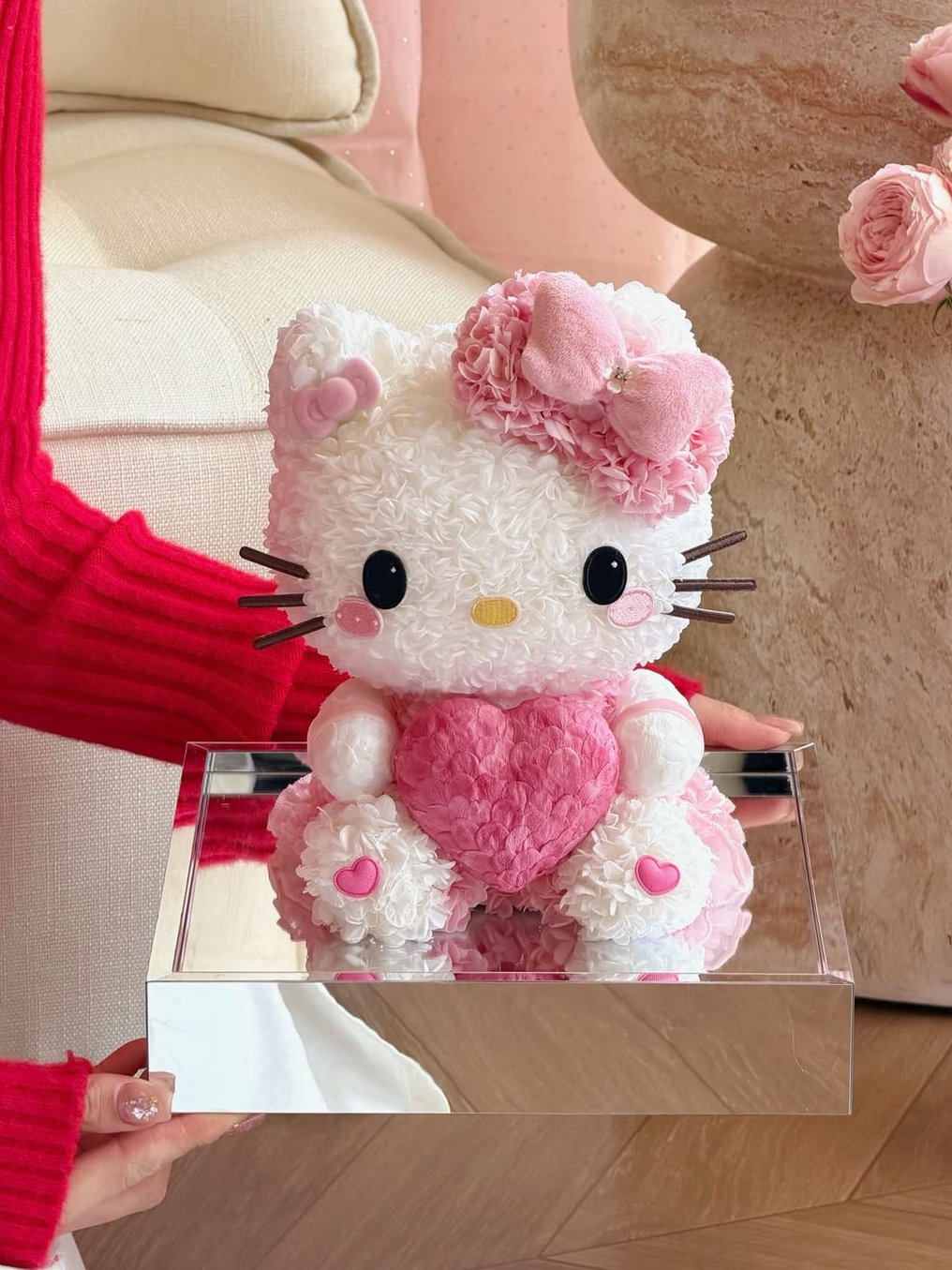 Kitty Love Heart Preserved Flowers Box 🩷