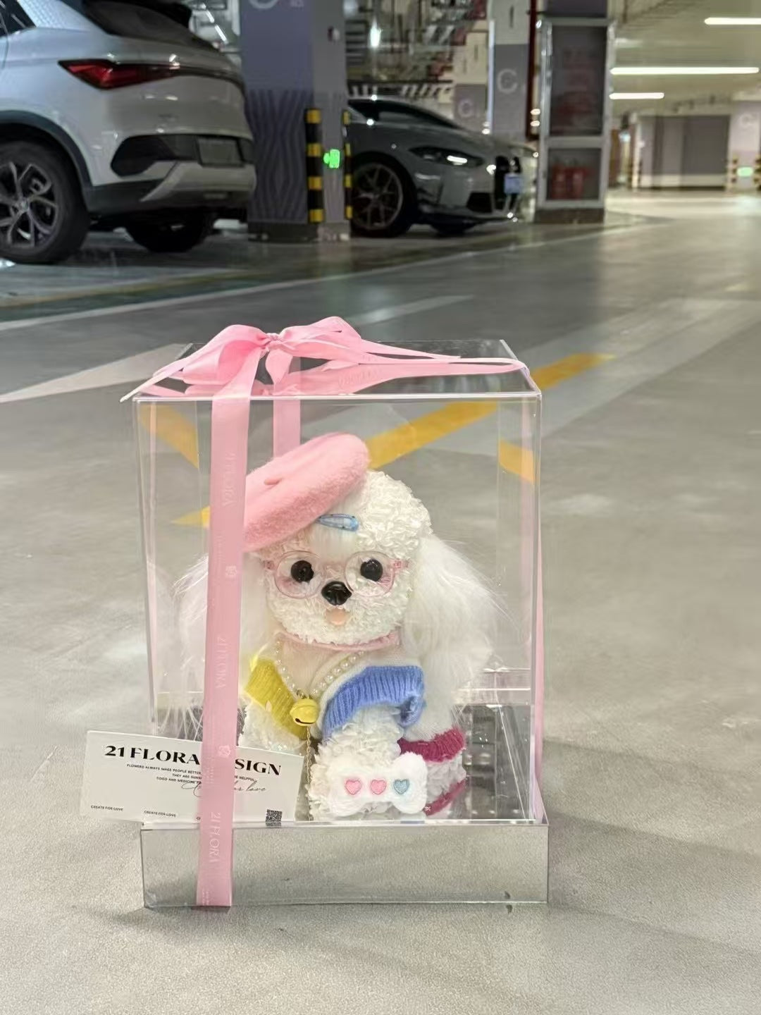 Pink Hat 👒 Puppy Love Preserved Flowers Box 🇸🇬 SG In Stock