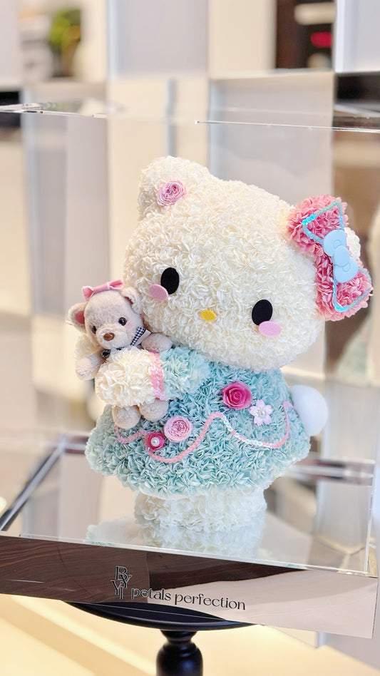 Hello Kitty & Her Teddy Bear 🧸 Preserved Flowers Box