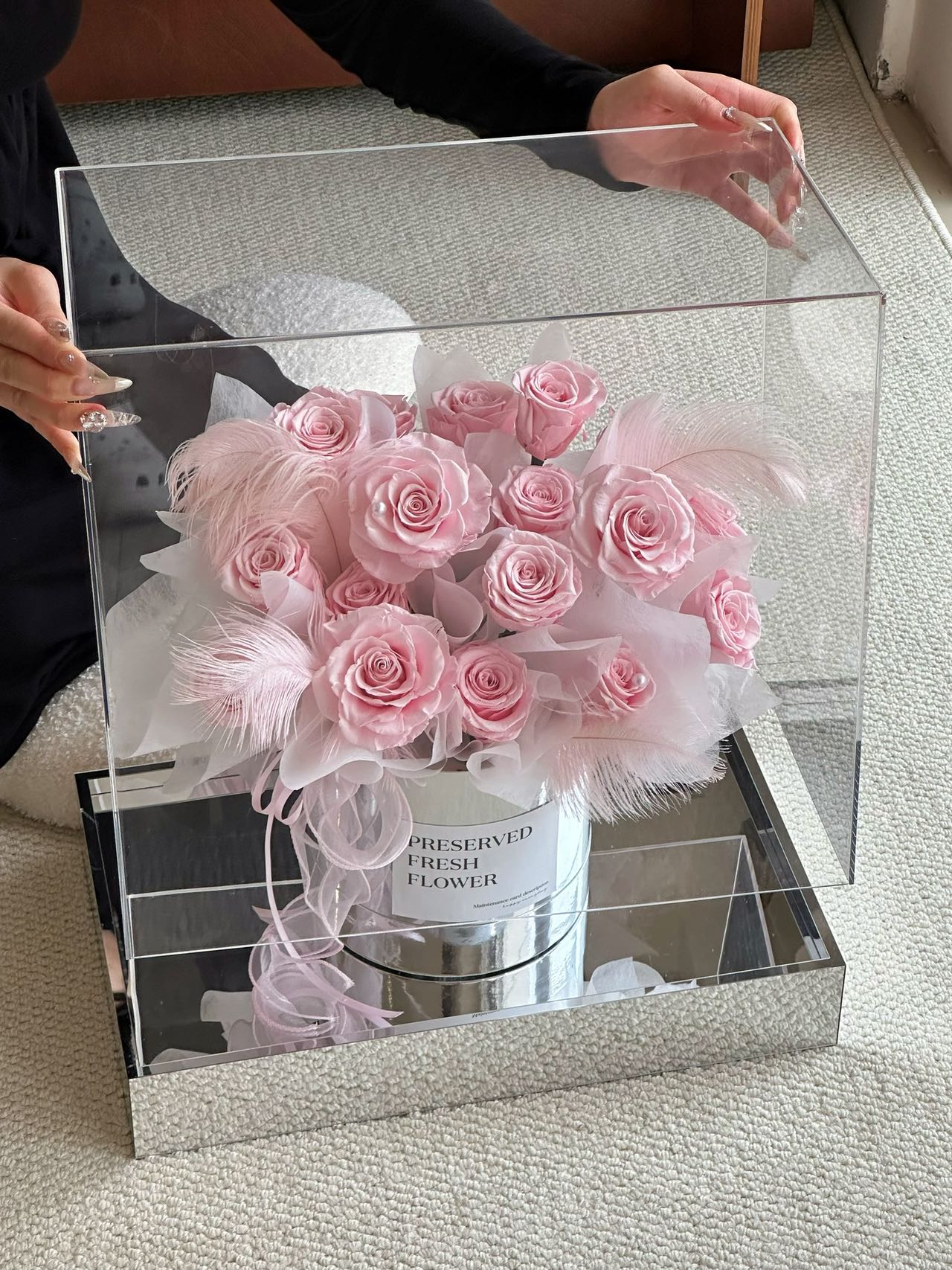 Ecuador Preserved Roses Fur Gift Box 🇸🇬 SG In Stock