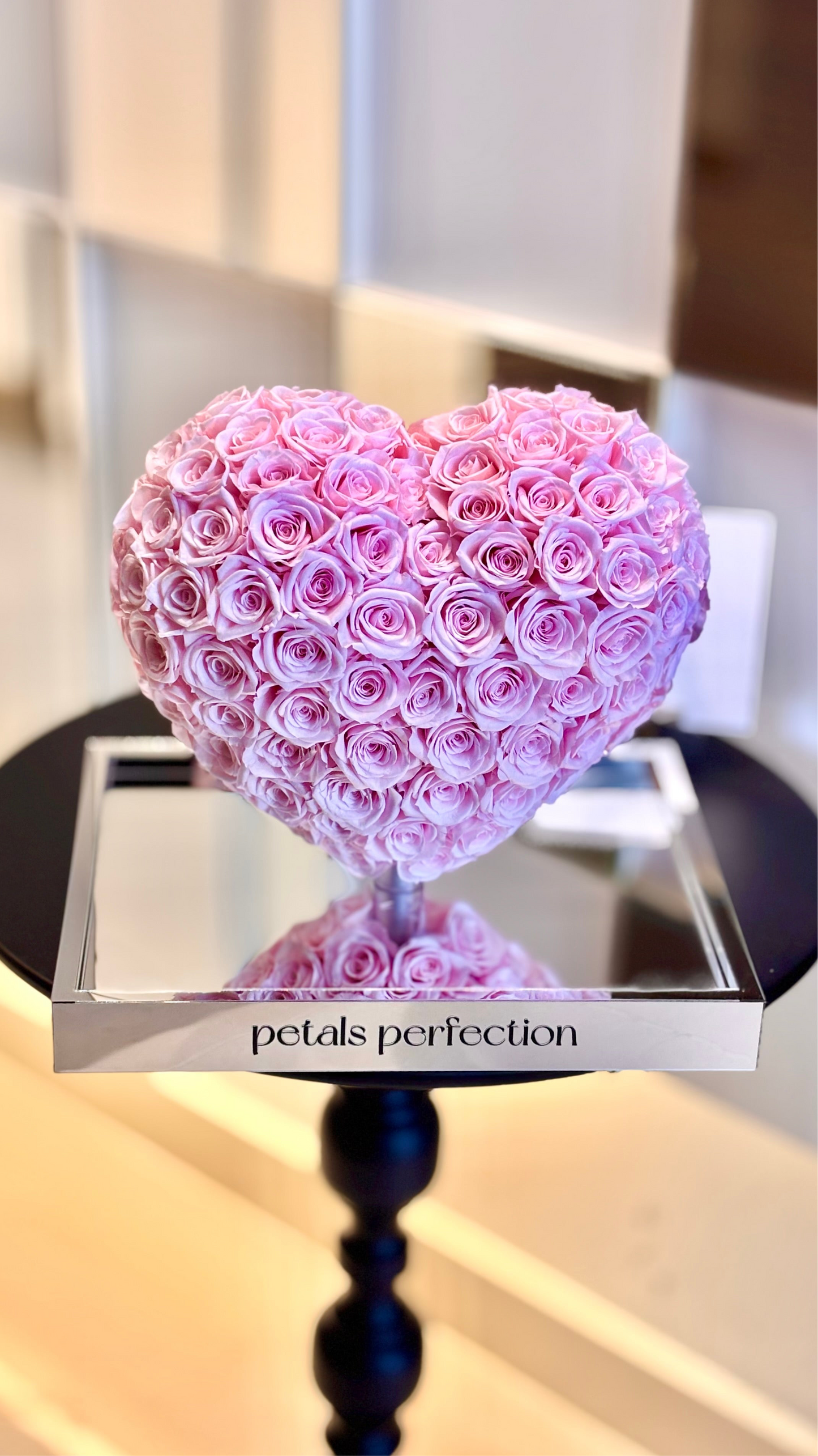 Sakura pink 🌸3D Love Heart Shaped Preserved Roses Box 🇸🇬 SG In Stock