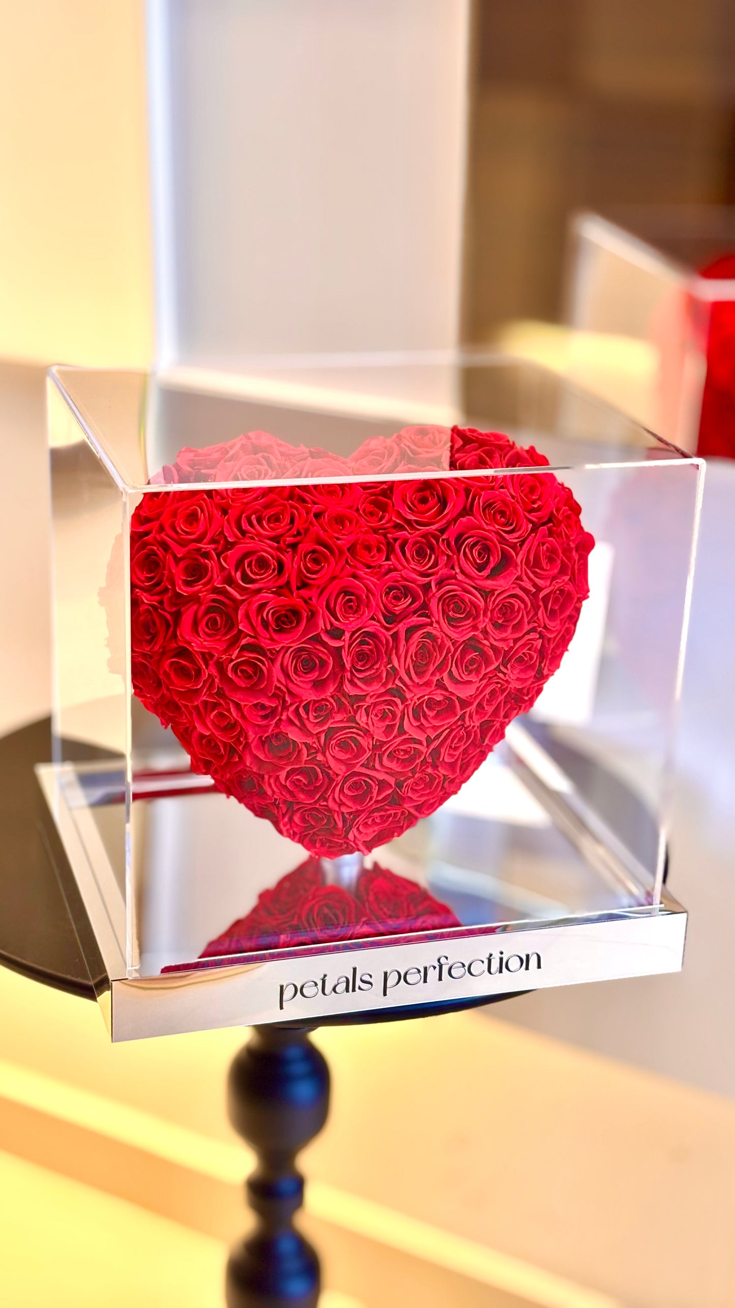 Red ❤️3D Love Heart Shaped Preserved Roses Box 🇸🇬 SG In Stock