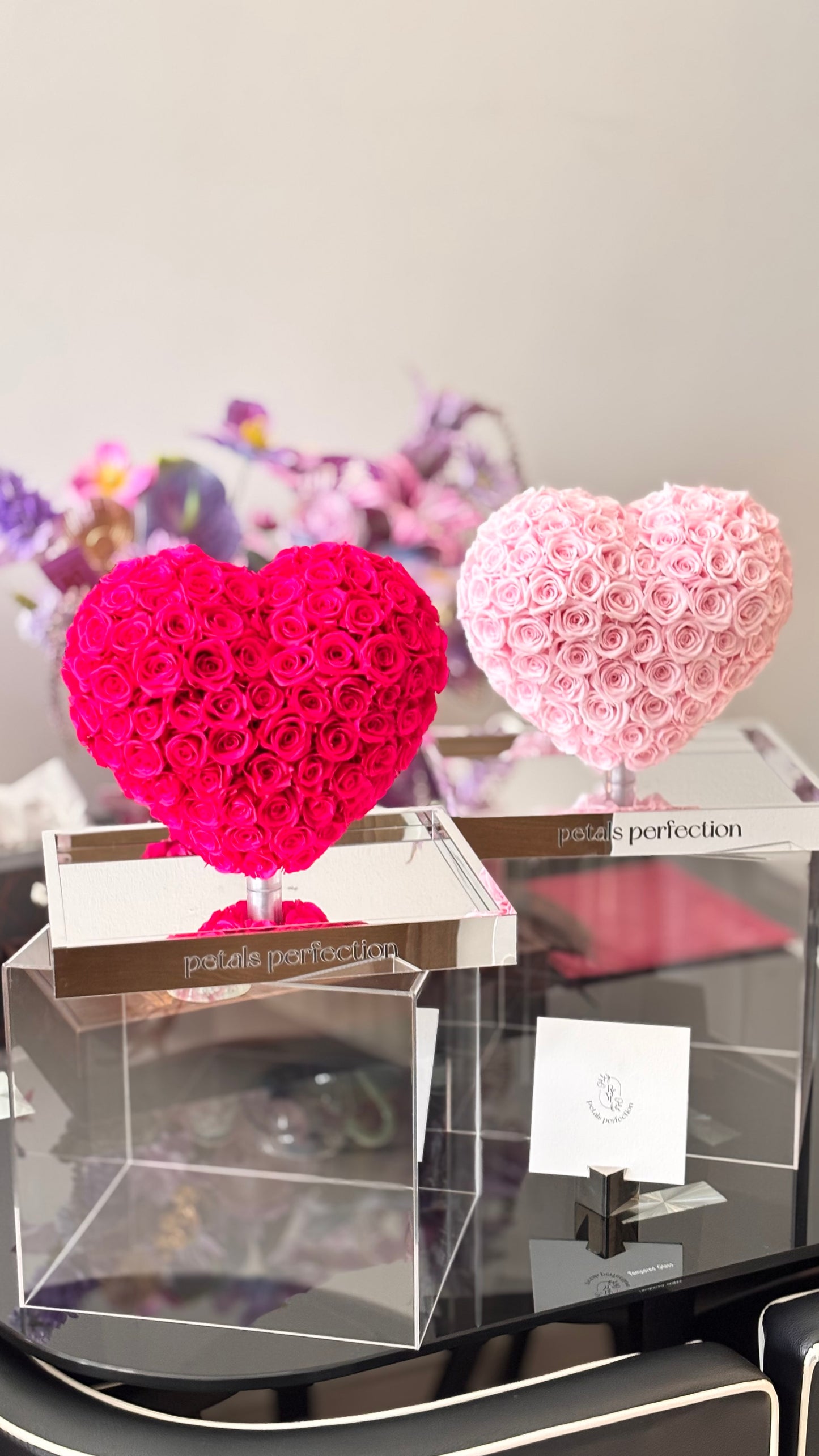 Floyd pink 3D Love Heart Shaped Preserved Roses Box 🇸🇬 SG In Stock