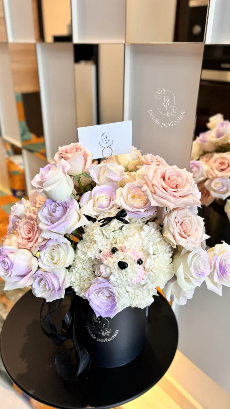 Puppy Love Fresh Roses Box
