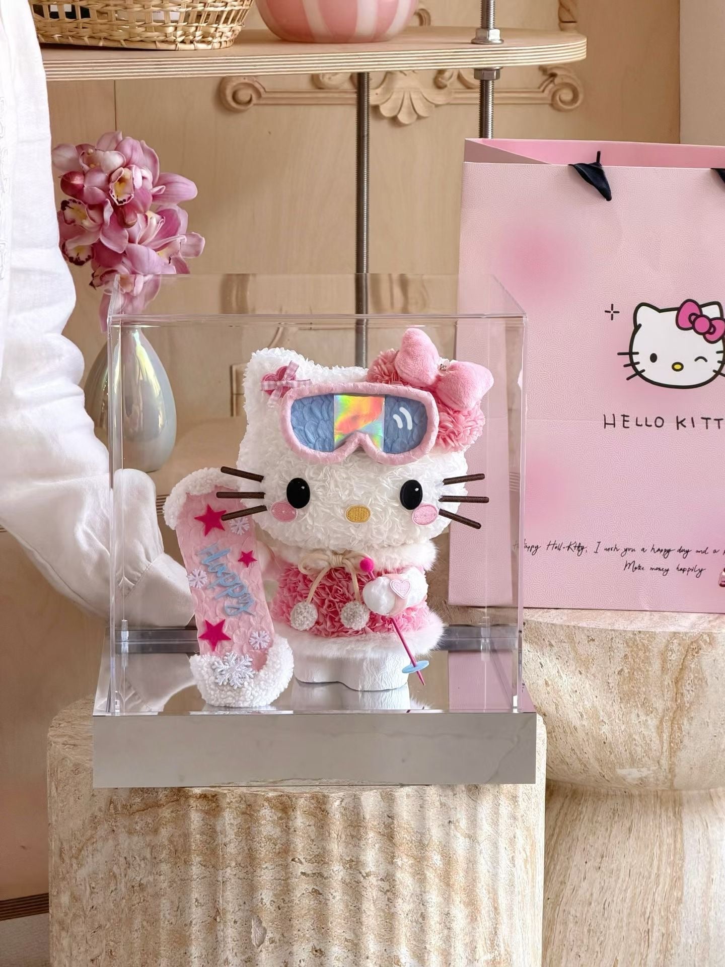 Ski Kitty Preserved Flowers Box 🌈