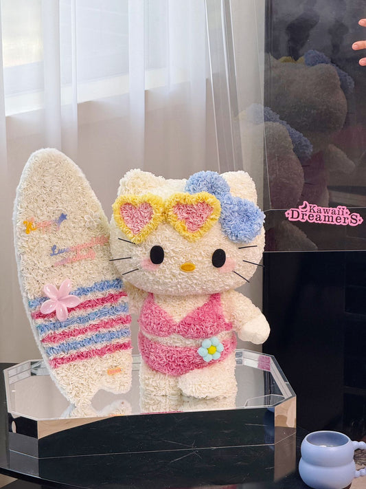 Surf Board Bikini Kitty Preserved Flowers Box