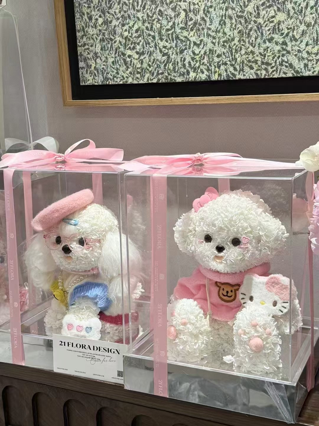 Pink Hat 👒 Puppy Love Preserved Flowers Box 🇸🇬 SG In Stock