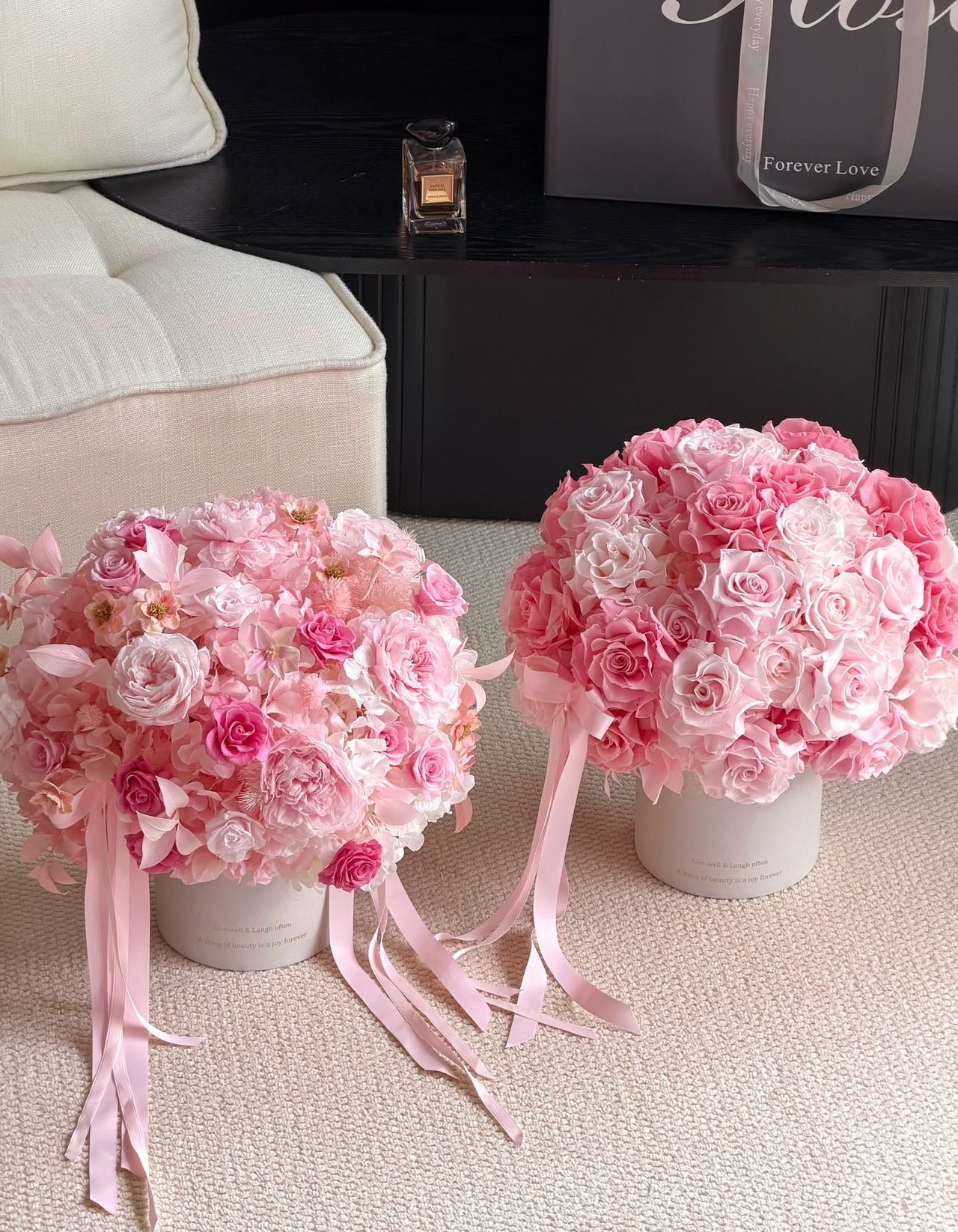 Pink Garden Preserved Flowers Box