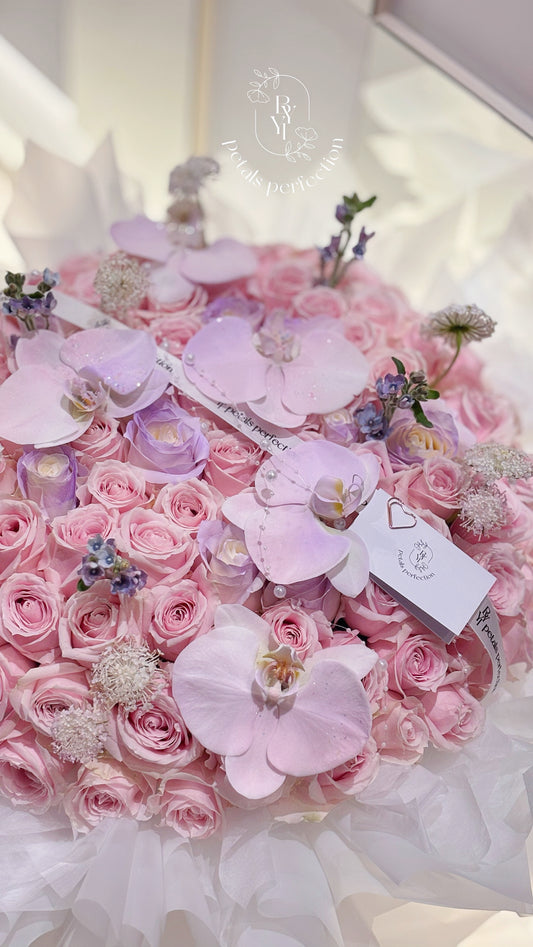 Premium Fresh Roses Bouquet 💕 Pink Fairytale 66stk