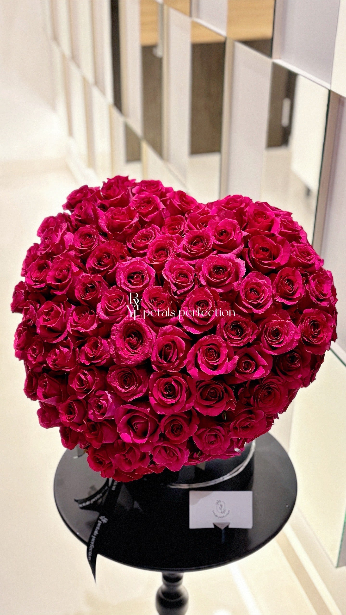 Kenya Fresh Roses Crush  3D Love Heart Shaped 99stk