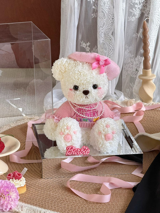Teddy Bear 🧸 Preserved Flowers Box 🎀 SG In Stock 🇸🇬