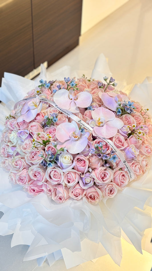 Fresh Pink Roses Bouquet 🩷Pink Fairytale 99stk