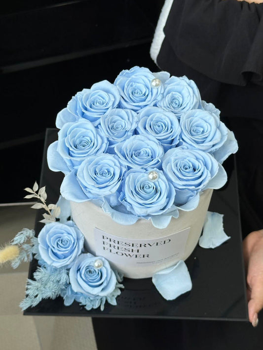 Ecuador Preserved Roses Gift Box 🩵
