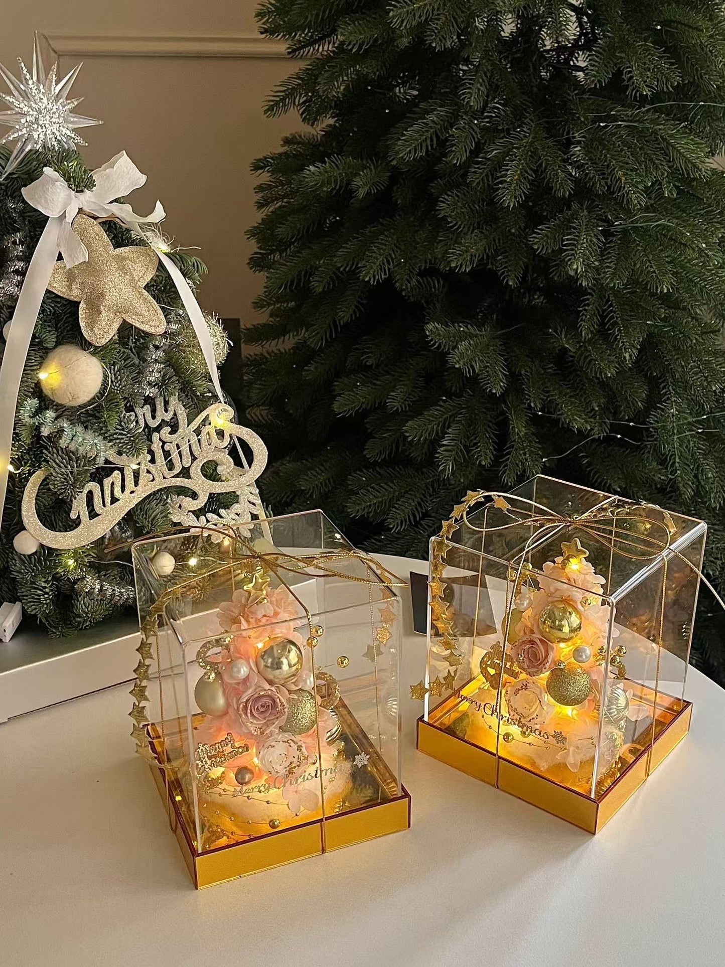 Christmas Gift Box Preserved Flowers Xmas Tree
