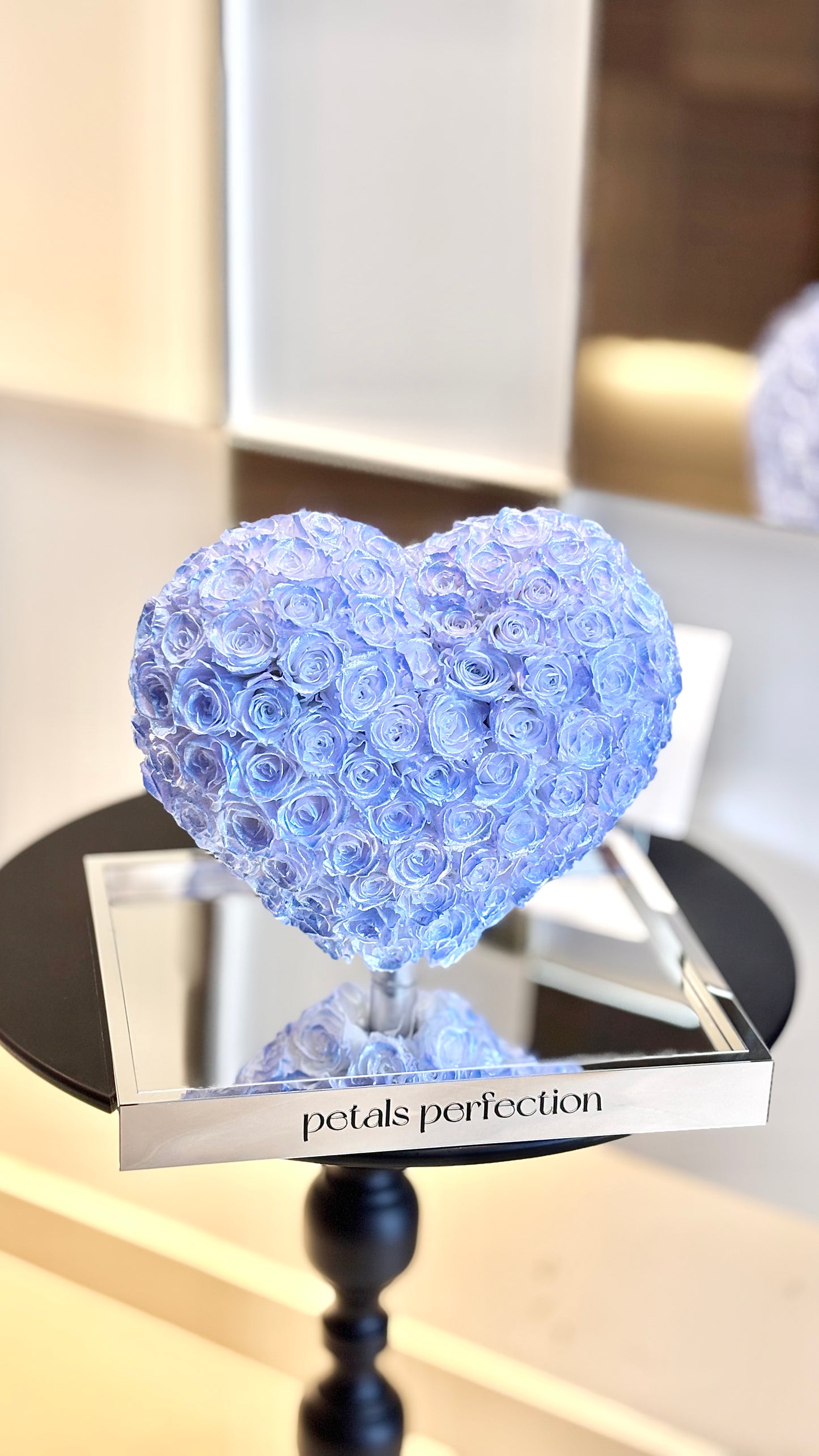 Ice blue 🩵3D Love Heart Shaped Preserved Roses Box 🇸🇬 SG In Stock