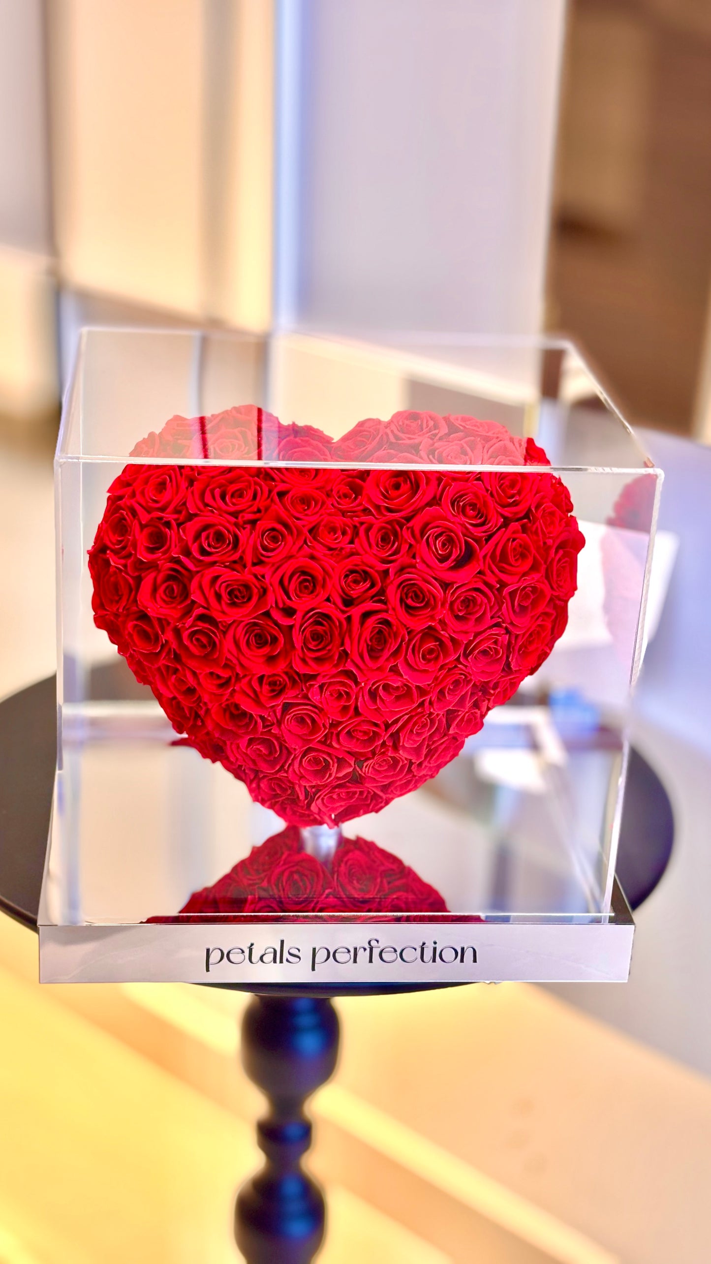 Red ❤️3D Love Heart Shaped Preserved Roses Box 🇸🇬 SG In Stock