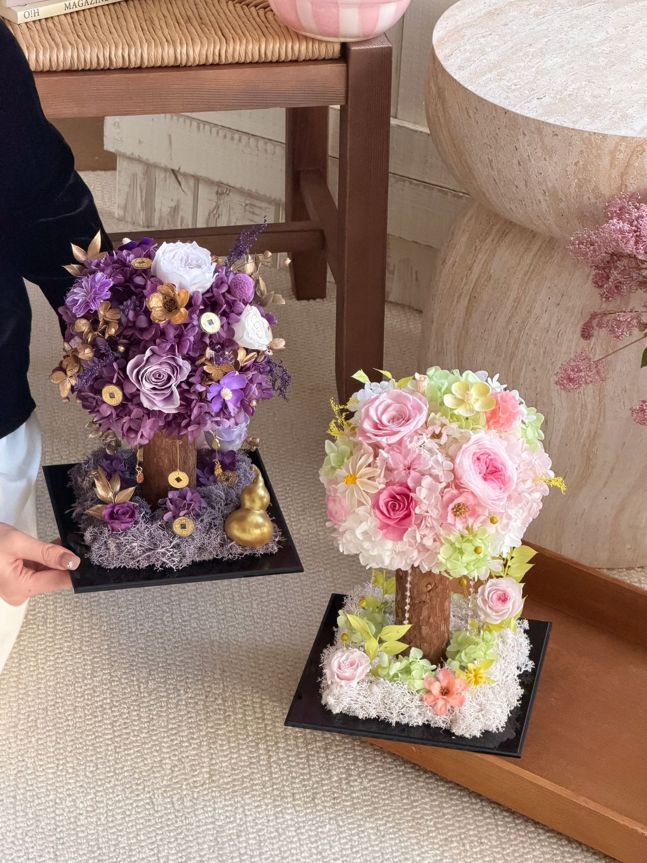 Lucky Tree Preserved Flowers Box 💛