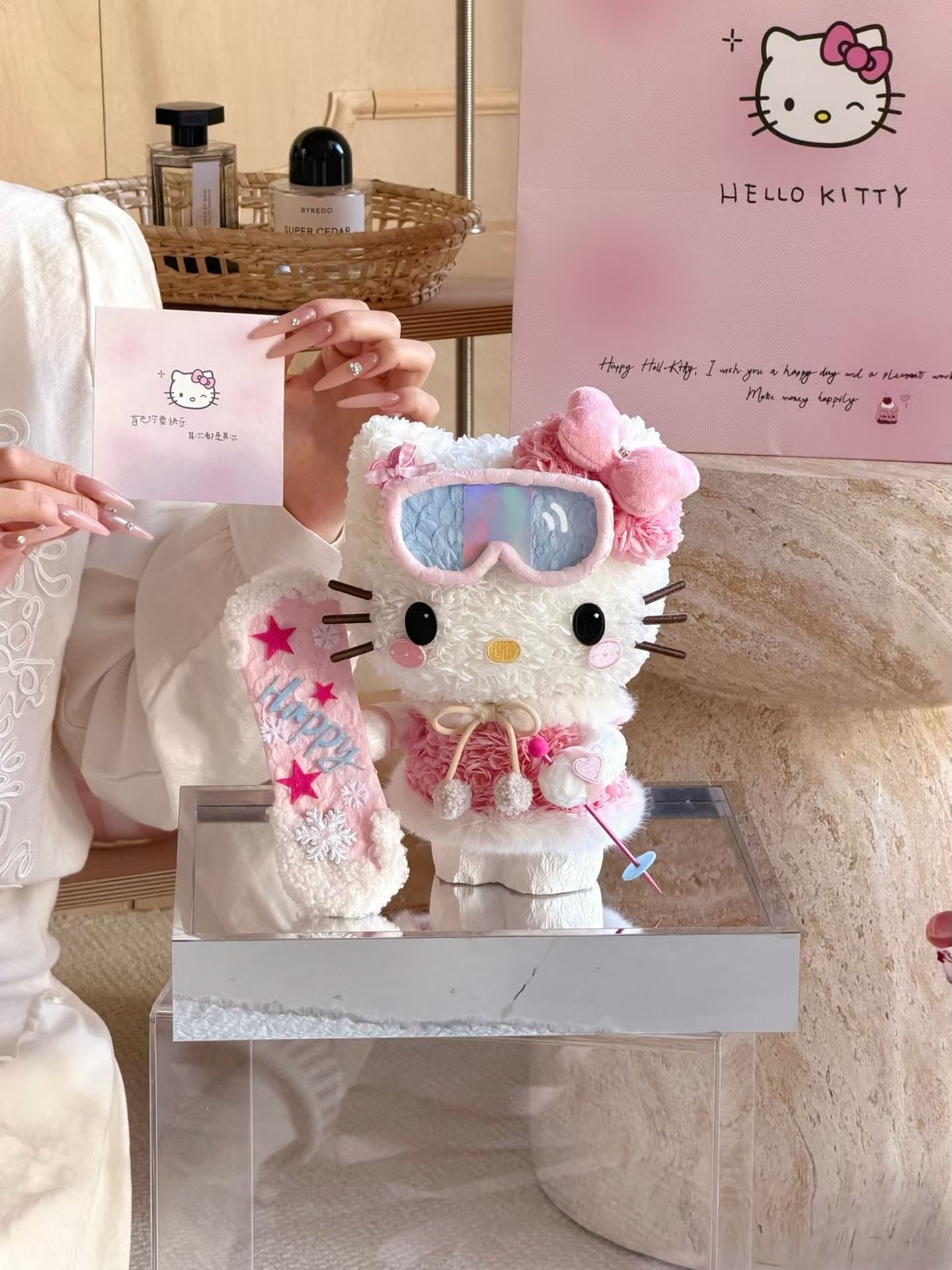 Ski Kitty Preserved Flowers Box 🌈