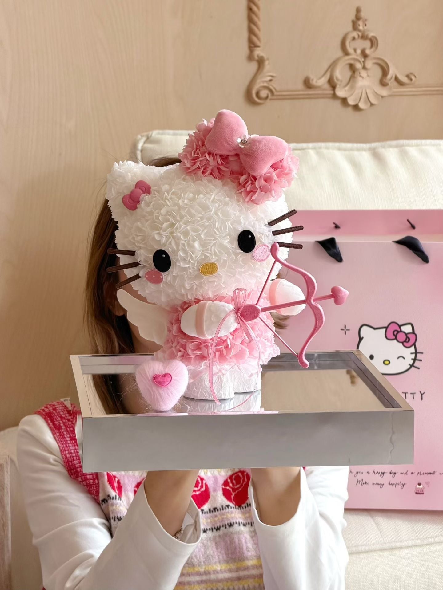 Cupid Kitty Preserved Flowers Box 💘