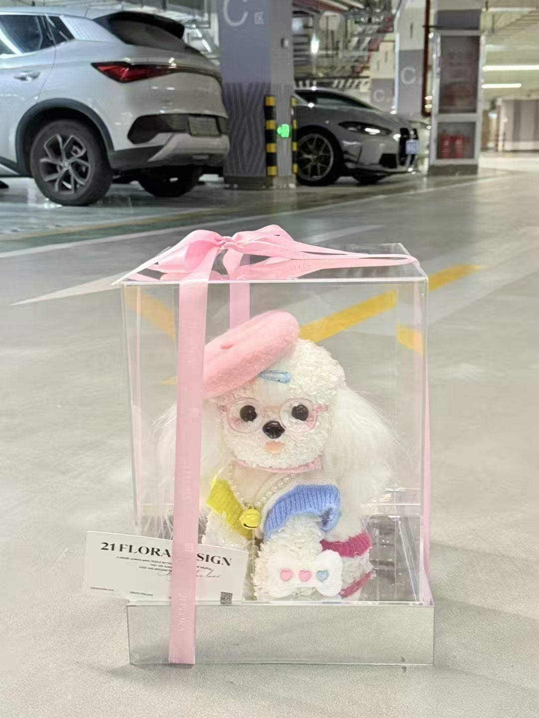 Pink Hat 👒 Puppy Love Preserved Flowers Box 🇸🇬 SG In Stock
