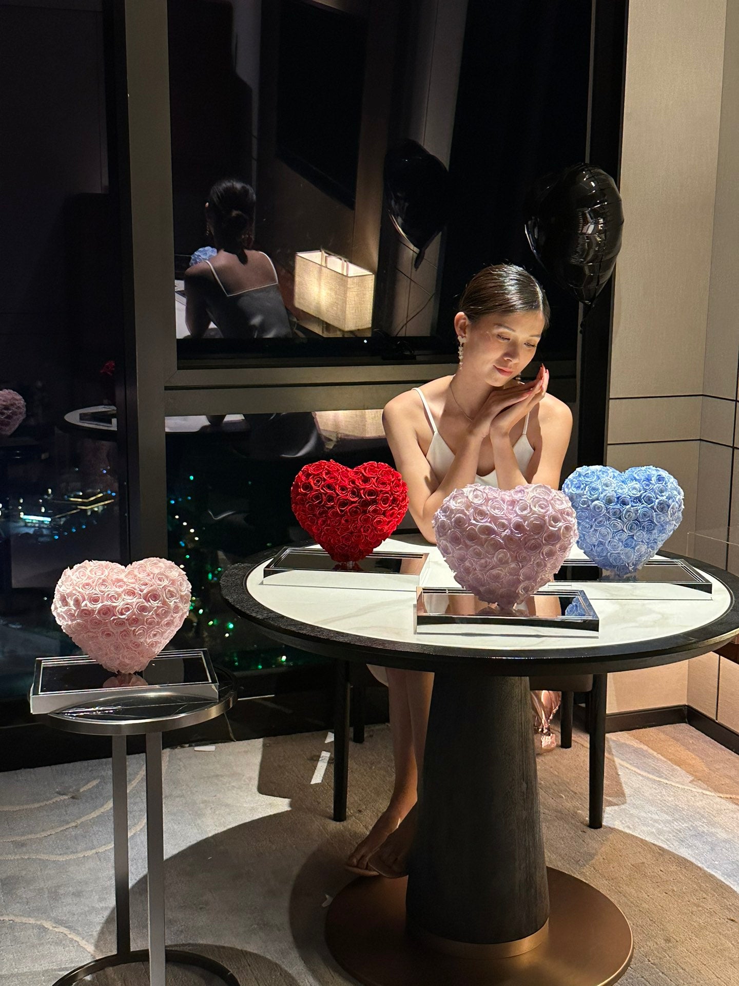 Red ❤️3D Love Heart Shaped Preserved Roses Box 🇸🇬 SG In Stock