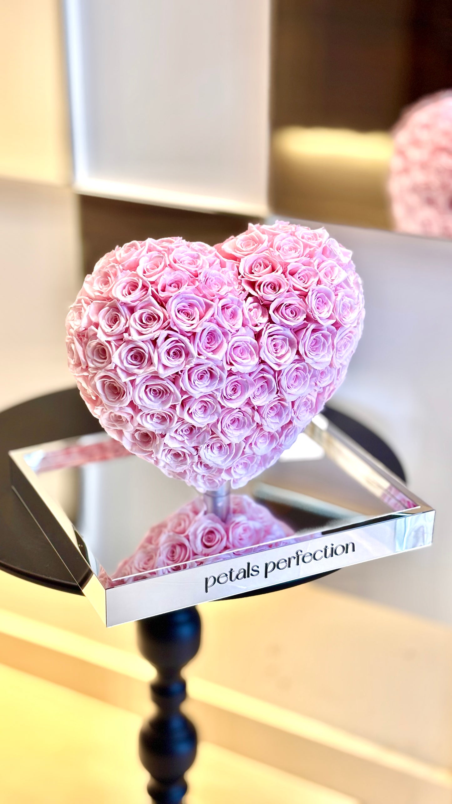 Sakura pink 🌸3D Love Heart Shaped Preserved Roses Box 🇸🇬 SG In Stock