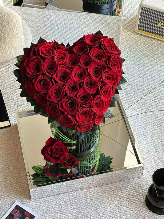 3D Heart Shaped Preserved Roses Box🌹 SG In Stock