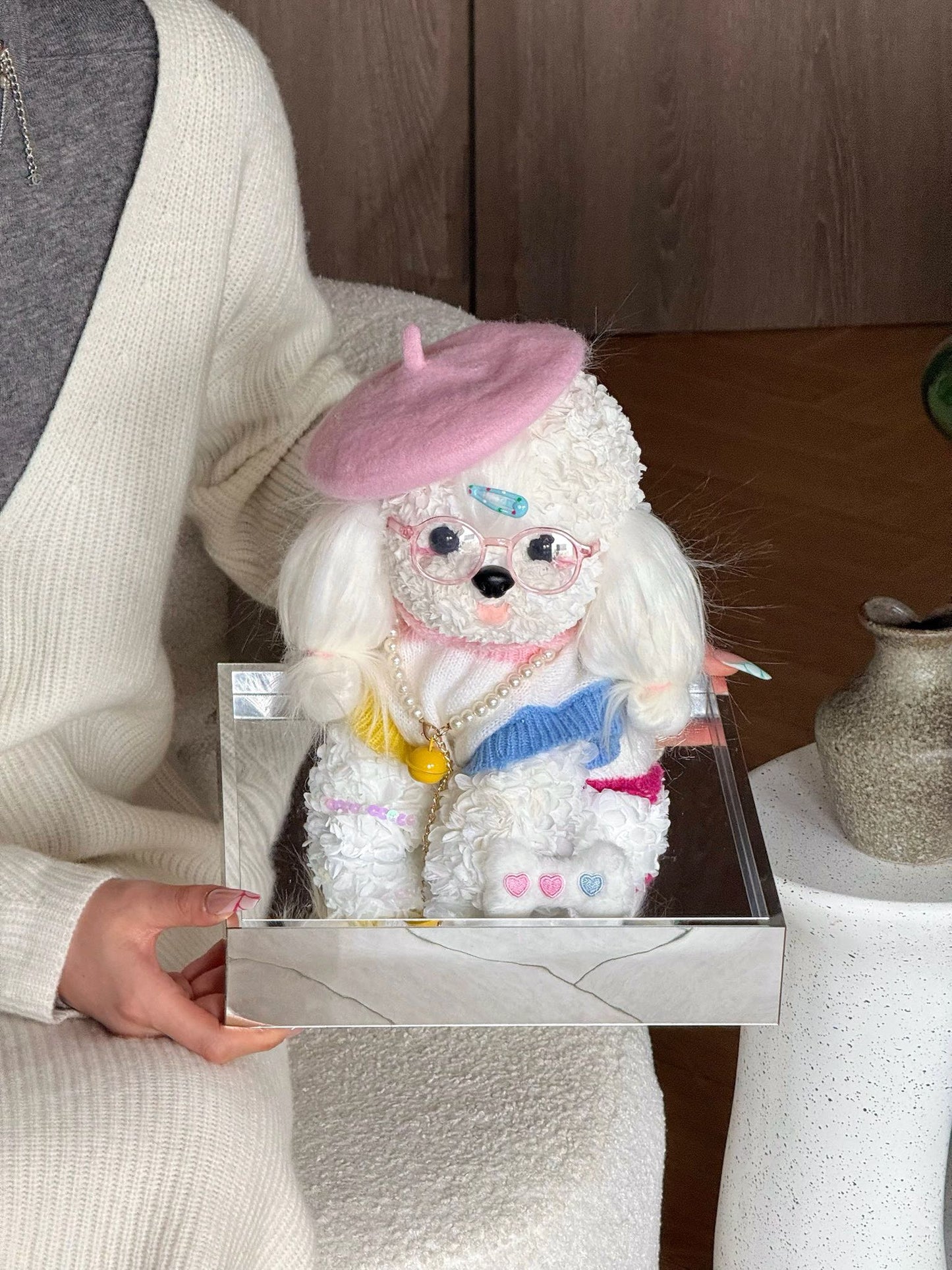 Pink Hat 👒 Puppy Love Preserved Flowers Box 🇸🇬 SG In Stock