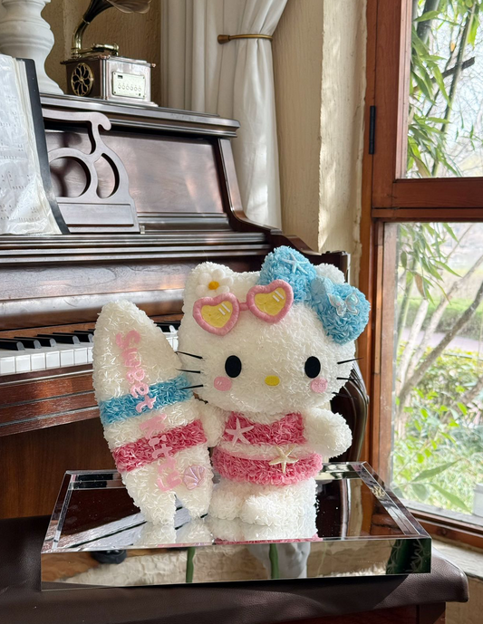 Surf Board Bikini Kitty Preserved Flowers Box 🏄🏻‍♀️