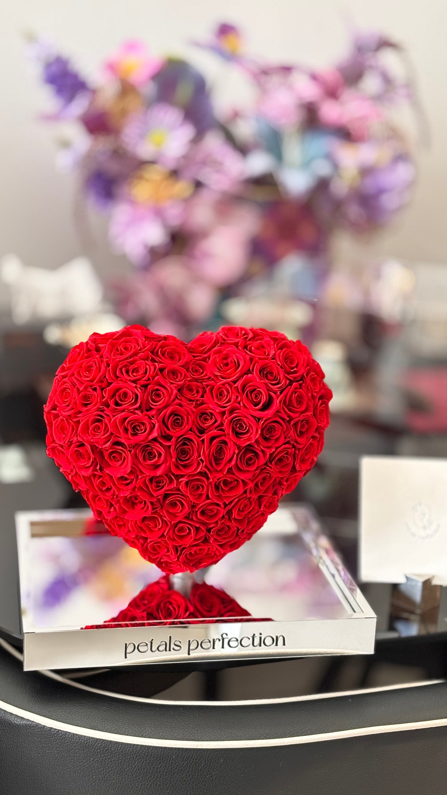 Red ❤️3D Love Heart Shaped Preserved Roses Box 🇸🇬 SG In Stock