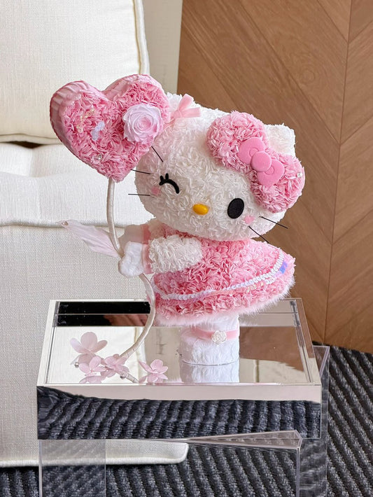 Hello Kitty Heart Preserved Flowers Box 🇸🇬 SG In Stock