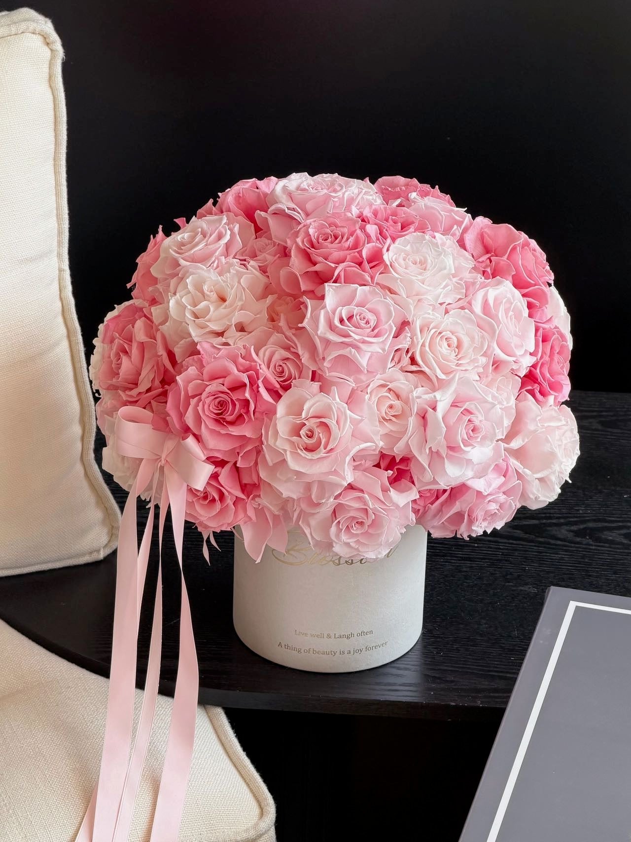 Pink Garden Preserved Flowers Box