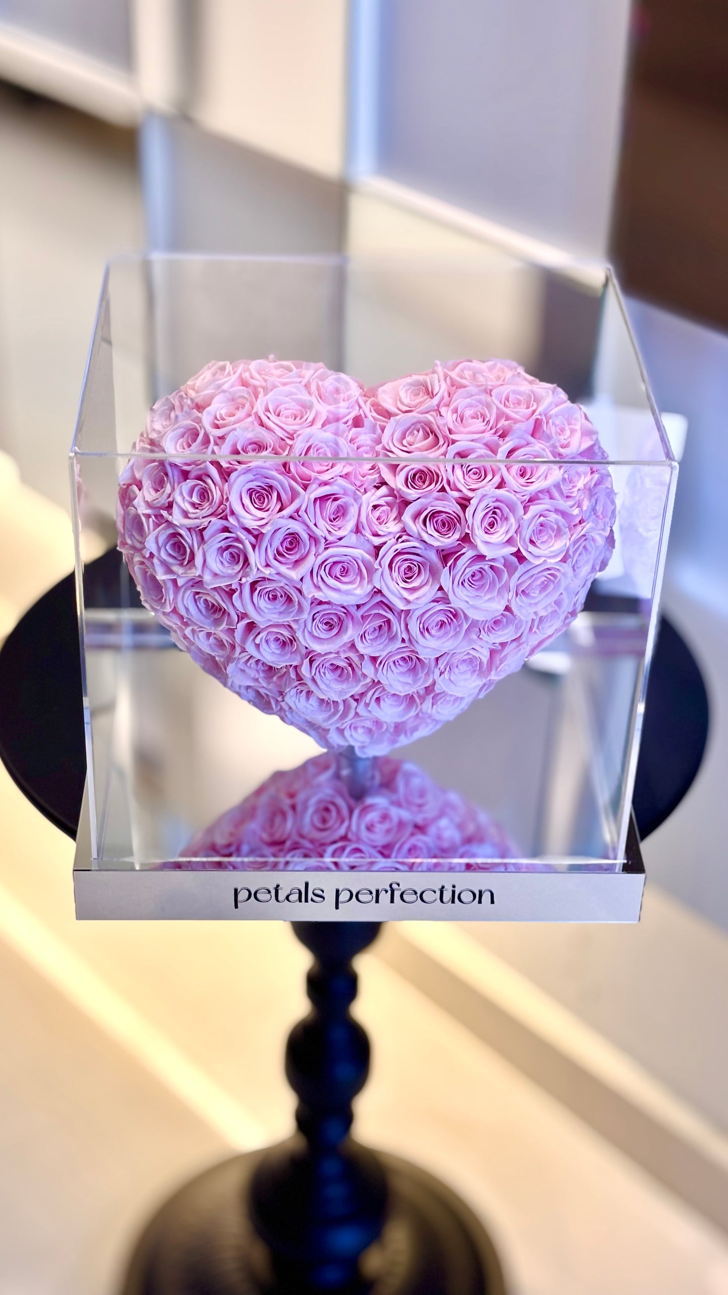 Sakura pink 🌸3D Love Heart Shaped Preserved Roses Box 🇸🇬 SG In Stock