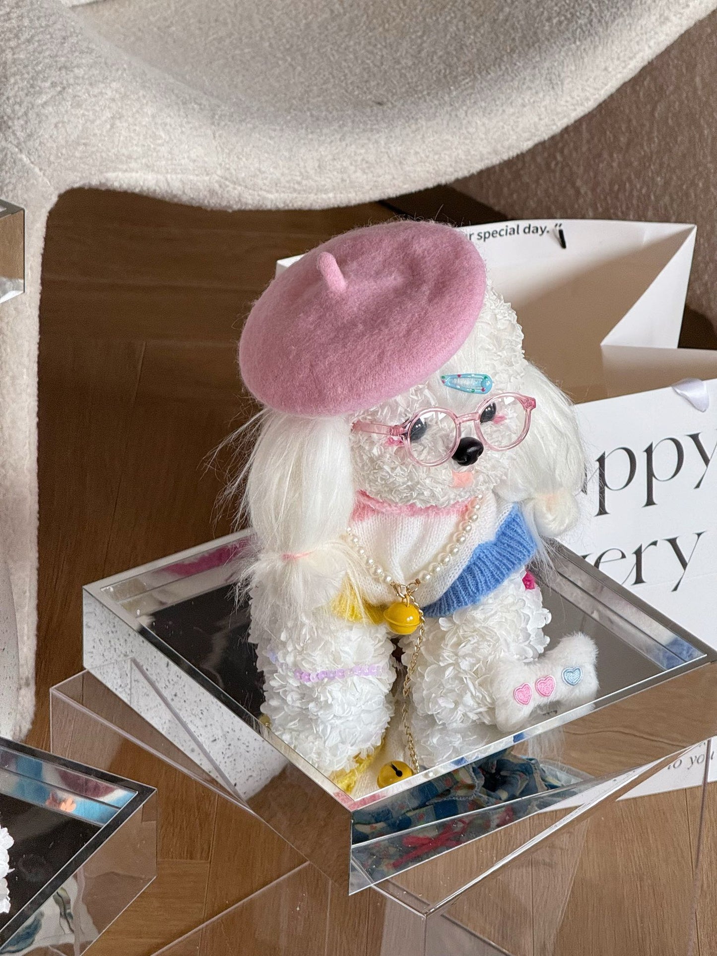 Pink Hat 👒 Puppy Love Preserved Flowers Box 🇸🇬 SG In Stock