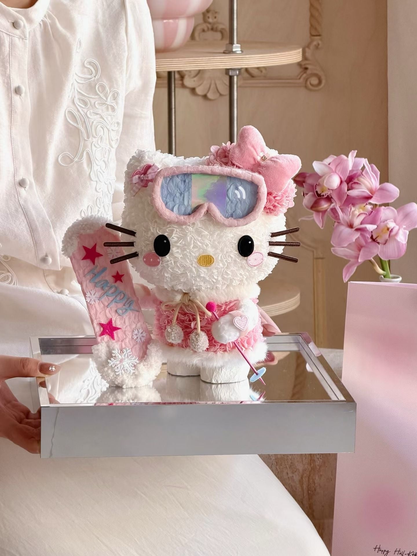 Ski Kitty Preserved Flowers Box 🌈