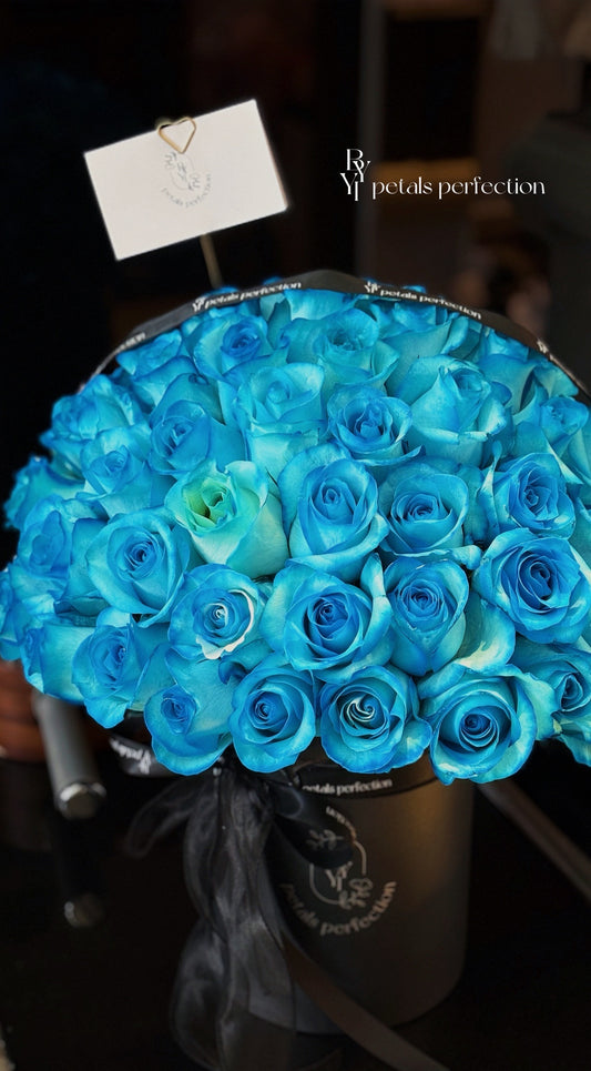 Kenya Roses Box Tinted Blue Large Size