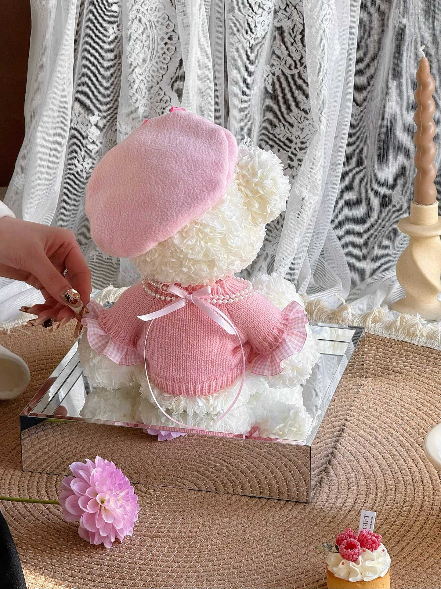 Teddy Bear 🧸 Preserved Flowers Box 🎀 SG In Stock 🇸🇬