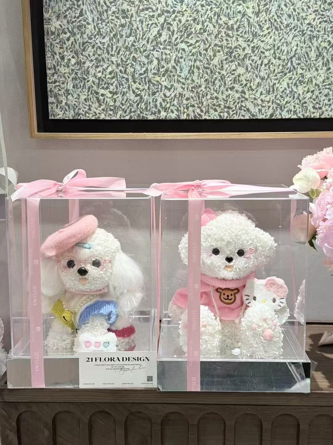 Pink Hat 👒 Puppy Love Preserved Flowers Box 🇸🇬 SG In Stock