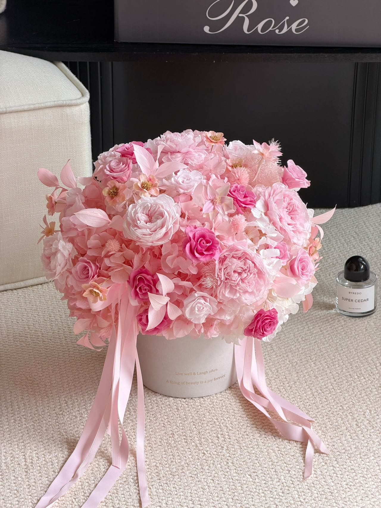 Pink Garden Preserved Flowers Box