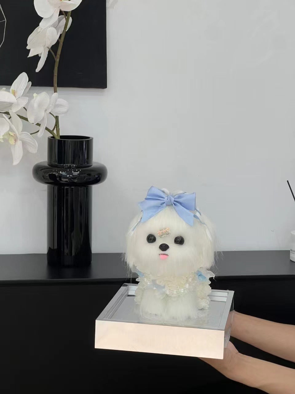 Puppy Love 🐶 Preserved Flowers Gift Box 🩵 SG In stock 🇸🇬