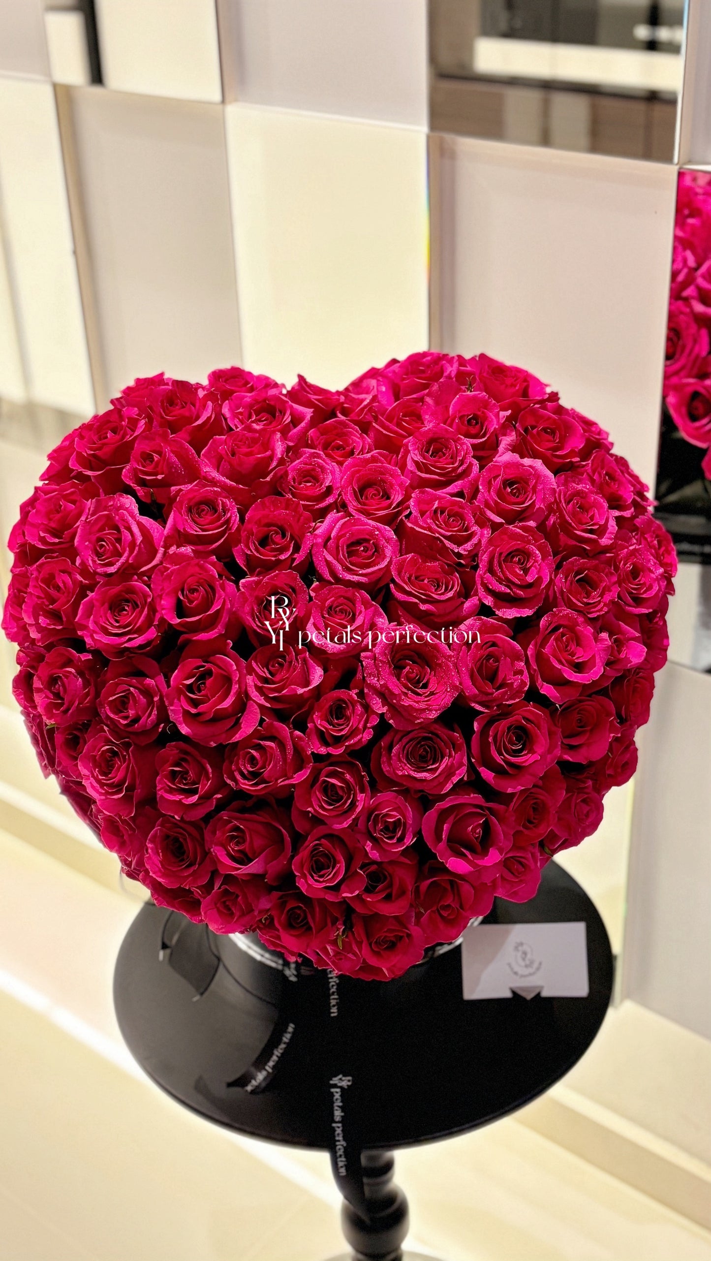 Kenya Fresh Roses Crush  3D Love Heart Shaped 99stk