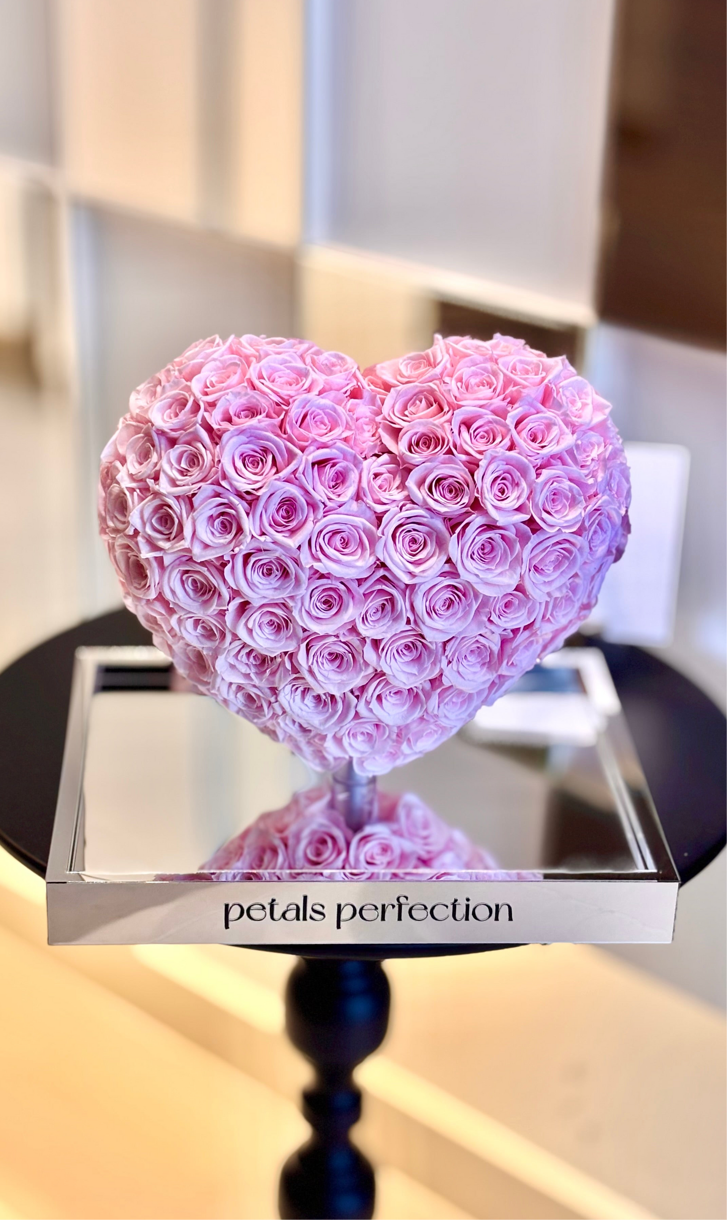 Sakura pink 🌸3D Love Heart Shaped Preserved Roses Box 🇸🇬 SG In Stock