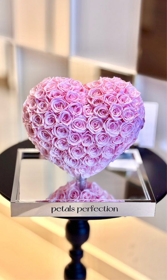 Sakura pink 🌸3D Love Heart Shaped Preserved Roses Box 🇸🇬 SG In Stock