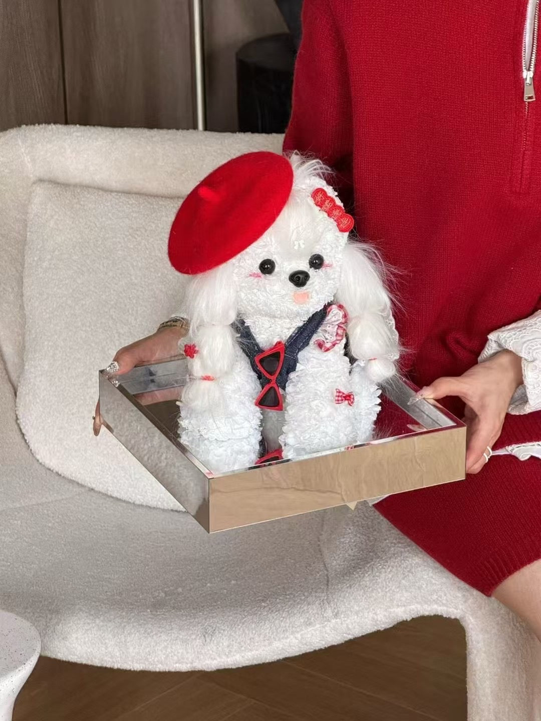Red Hat ❤️ New Year Puppy Love Preserved Flowers Box 🇸🇬 SG In stock